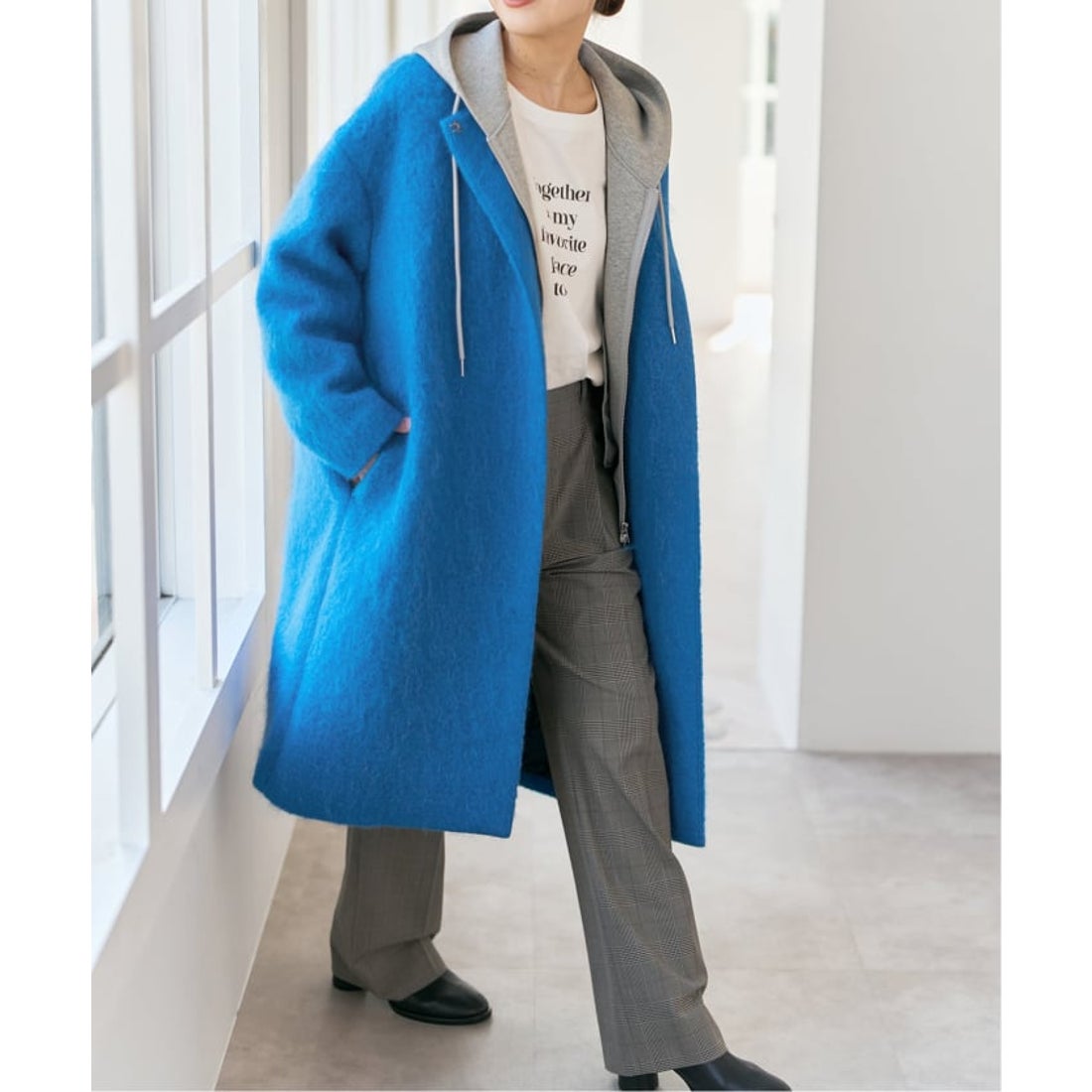 スピック＆スパン Spick & Span シャギーコクーンコート （グレーB