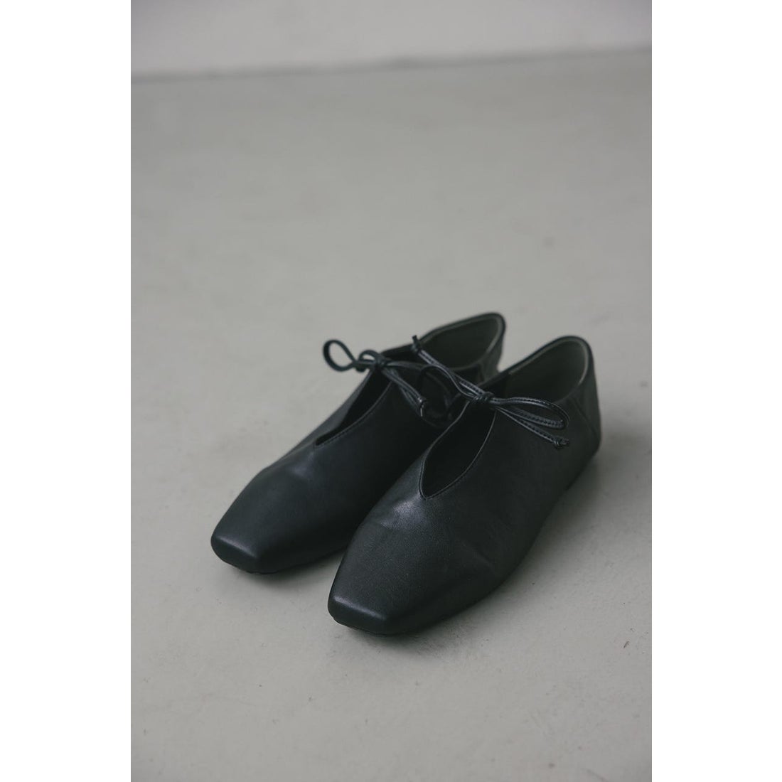 STYLEMIXER レースアップフラットシューズ BLK -ファッション通販