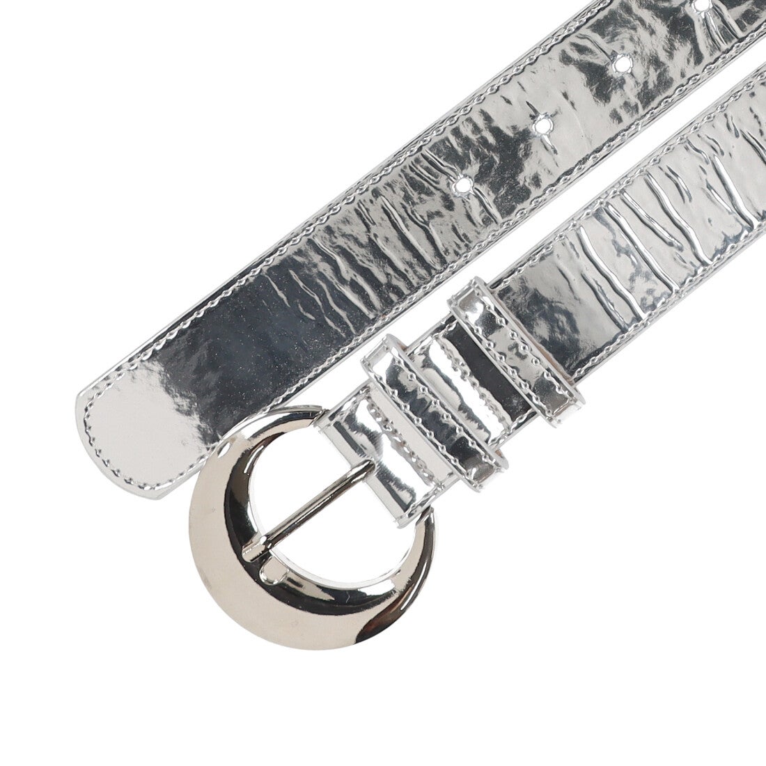 シュベック SVEC ミラーシルバー バックル ベルト (シルバー) -靴