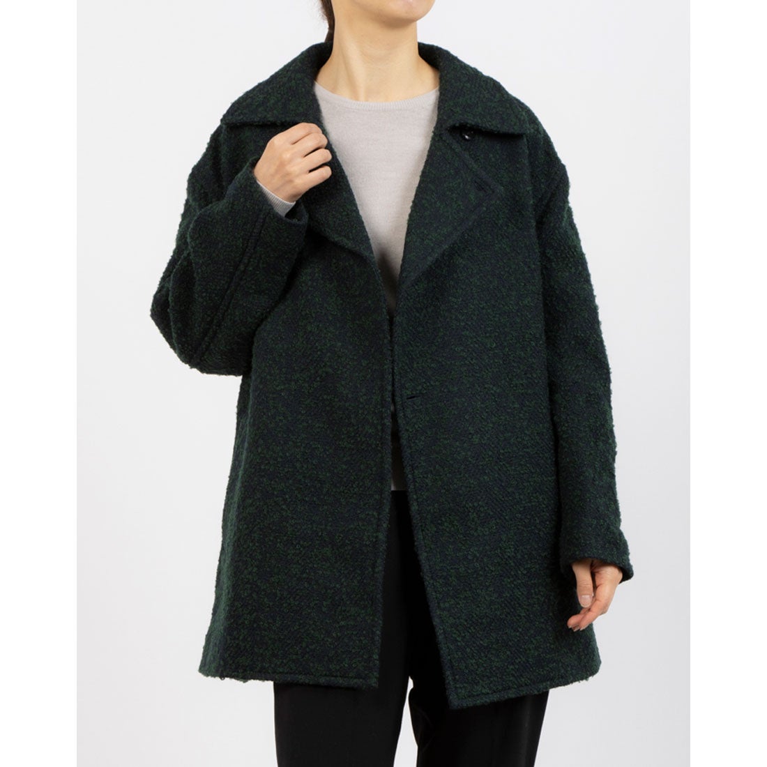 パルチザン Partisan ヘリンボーンネップツイードミドルコート