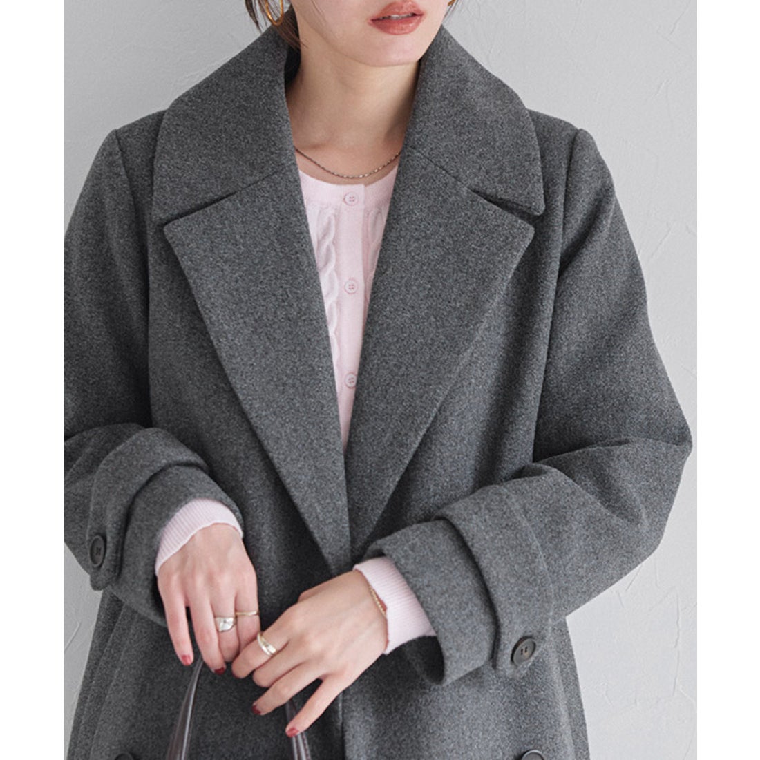 Pierrot メルトンPコート （ネイビー） - ファッション通販 MAGASEEK