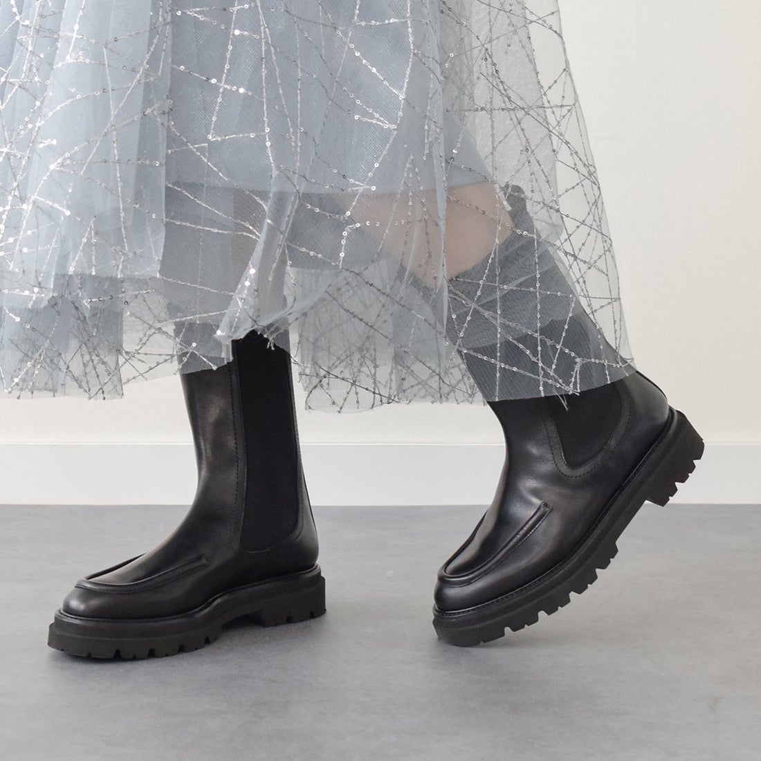 パスクッチ PASCUCCI モカデザインタンクソールサイドゴアブーツ