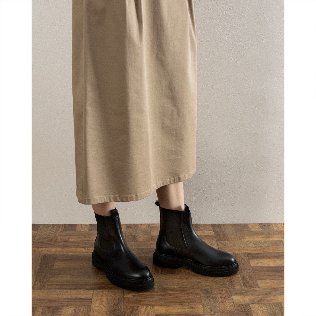 パスクッチ PASCUCCI エクストラライトソールチェルシーブーツ （BLACK