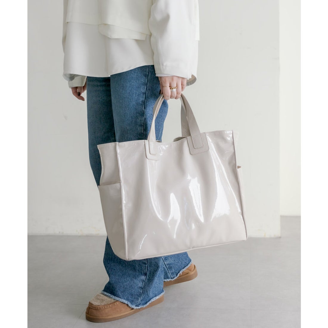 パル PAL 【ear PAPILLONNER】仕切りポケットトートバッグ Lサイズ