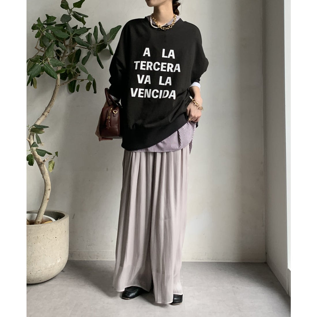 パル PAL 【DouDou】メッセージ2WAYビッグプルオーバー （black