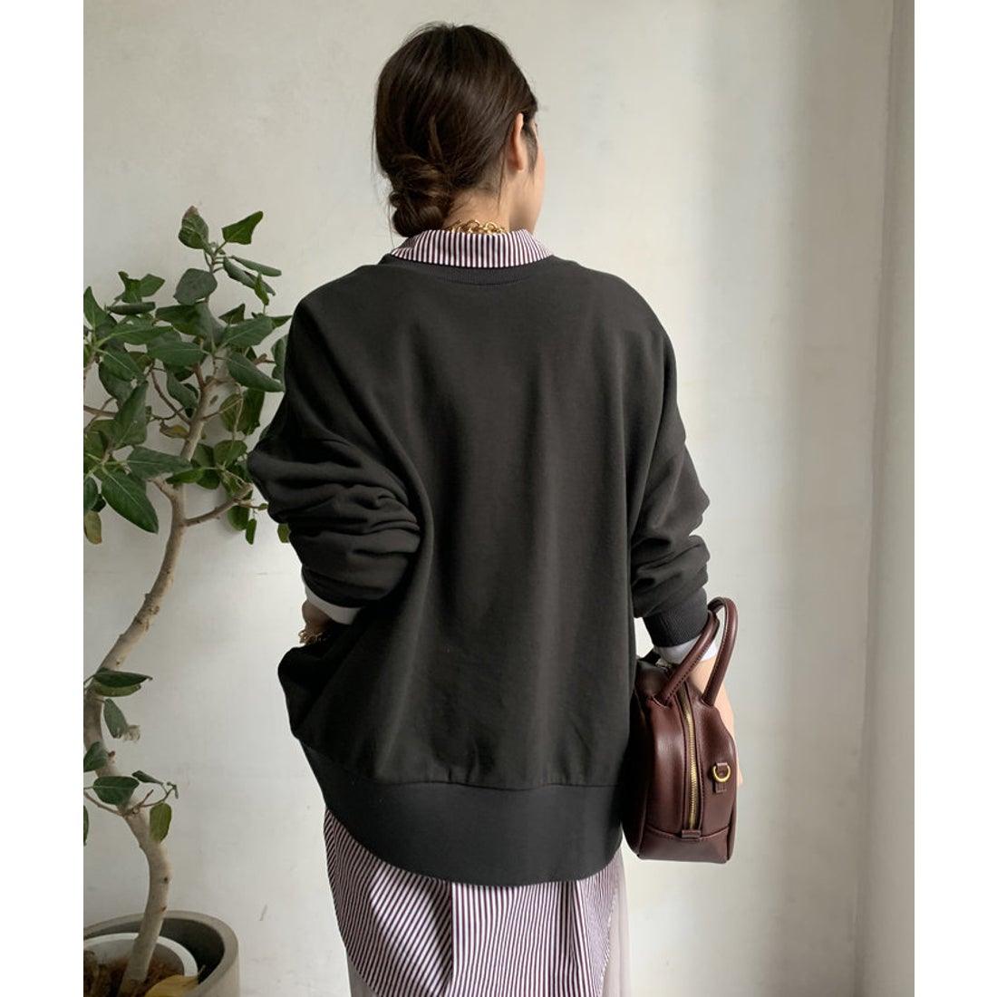 パル PAL 【DouDou】メッセージ2WAYビッグプルオーバー （charcoal