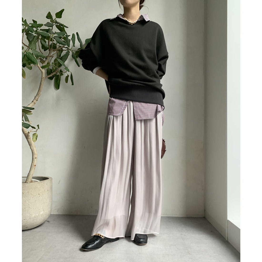 パル PAL 【DouDou】メッセージ2WAYビッグプルオーバー （charcoal