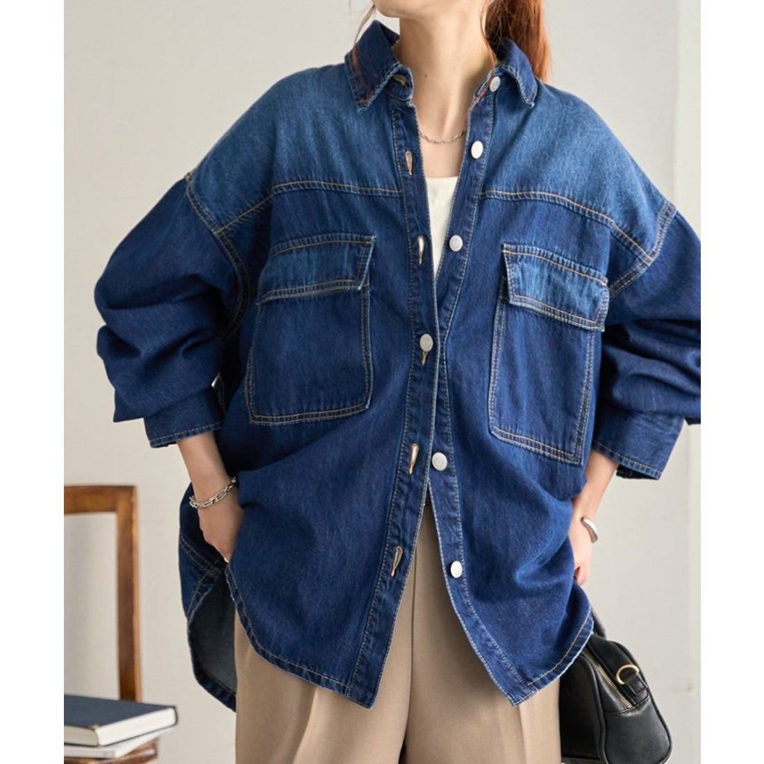 パル PAL 【Discoat】デニムビッグシャツ （blue） - ファッション通販