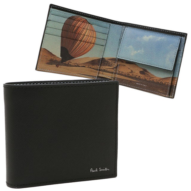 ポールスミス Paul Smith 二つ折り財布 ブラック メンズ PAUL SMITH