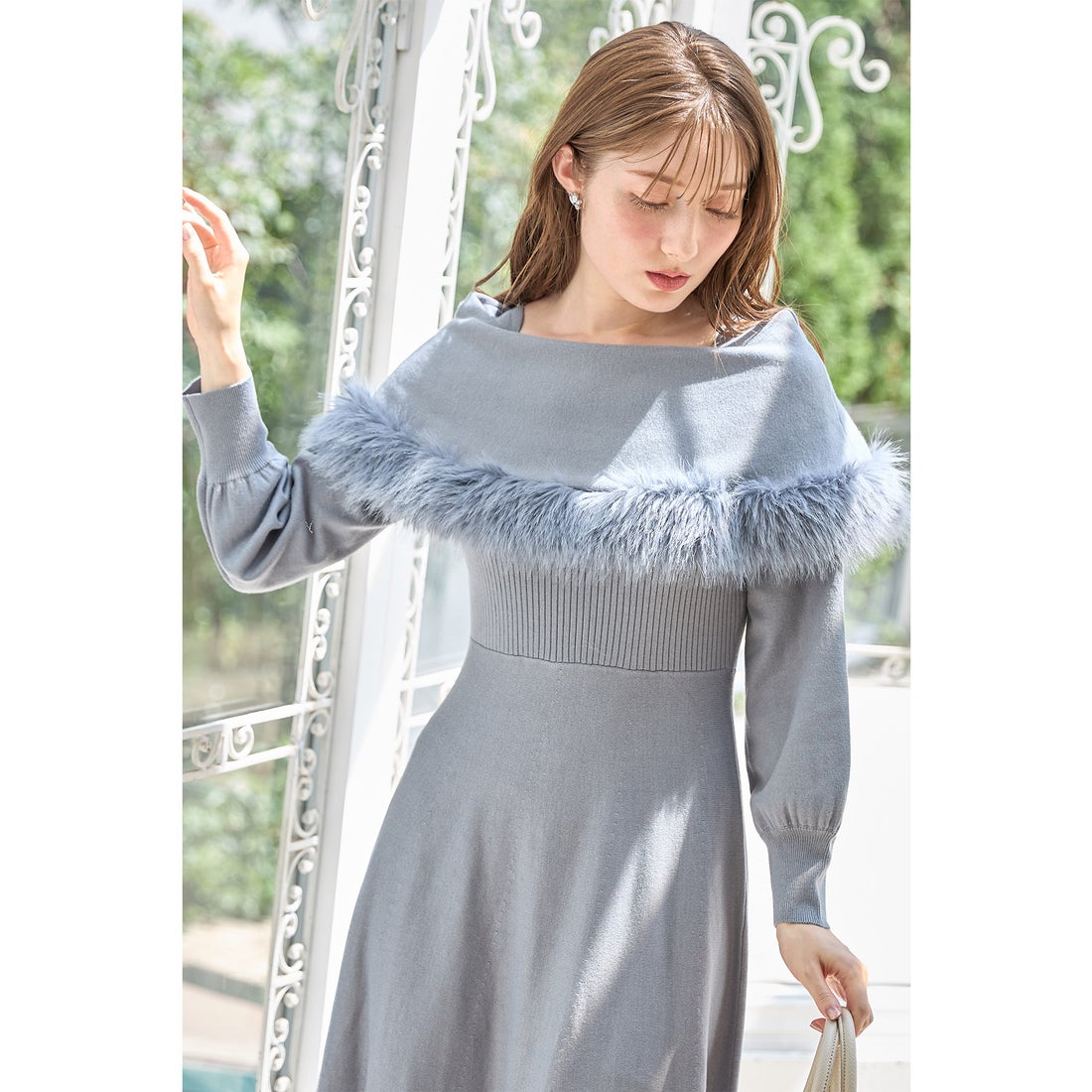 トッコクローゼット tocco closet ファー付きケープライクニット