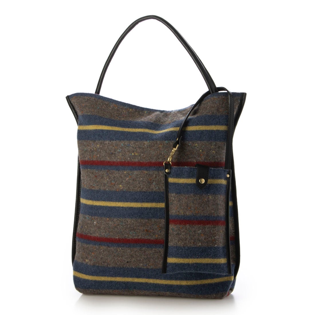 ペルケ perche モバイルショルダー付きリサイクルウールトート （BL