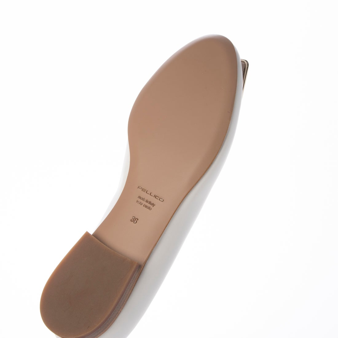 ペリーコ PELLICO GOLD ANELLI FIBBIA フラット パンプス （WHITE