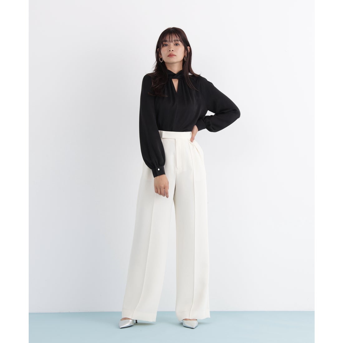 ピンキーアンドダイアン PINKY & DIANNE ギャザーネックドット