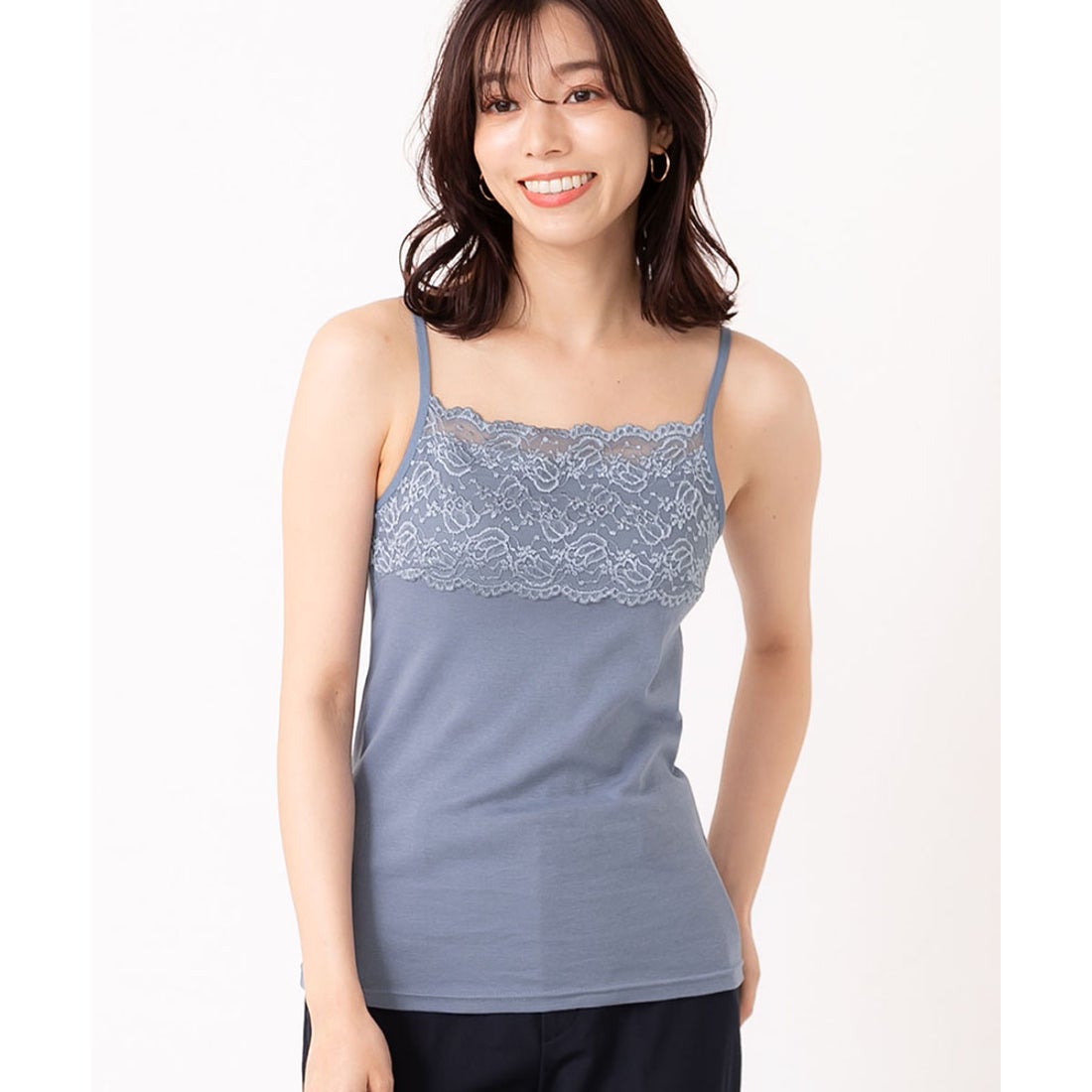 ピンクピンクピンク PINK PINK PINK コットン100％胸元レース