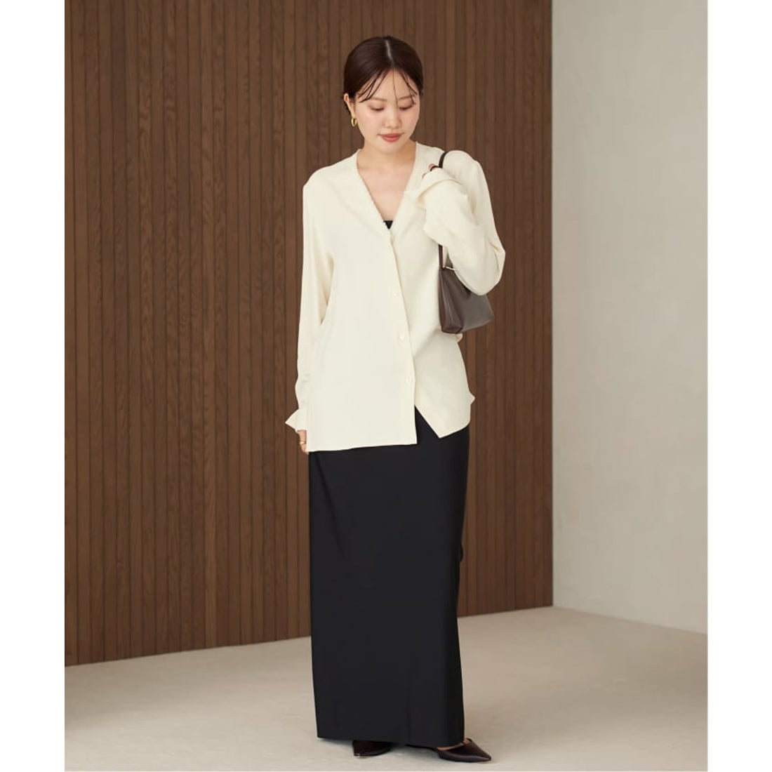 プラージュ Plage 《追加予約》R'IAM ノーカラーシャツ （ナチュラル