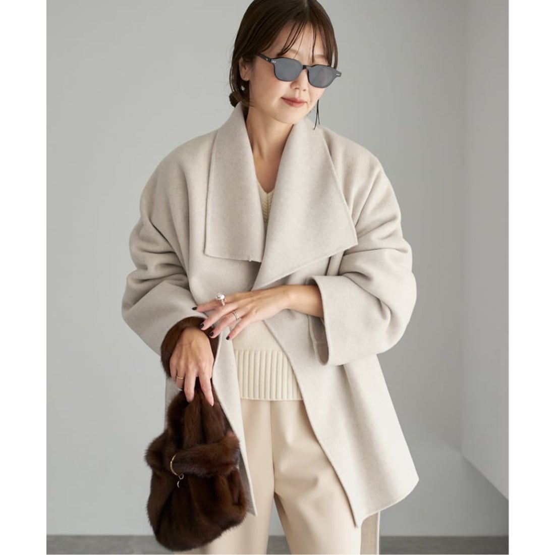 プラージュ Plage HAMILTON DRAPE HALF コート （ナチュラル