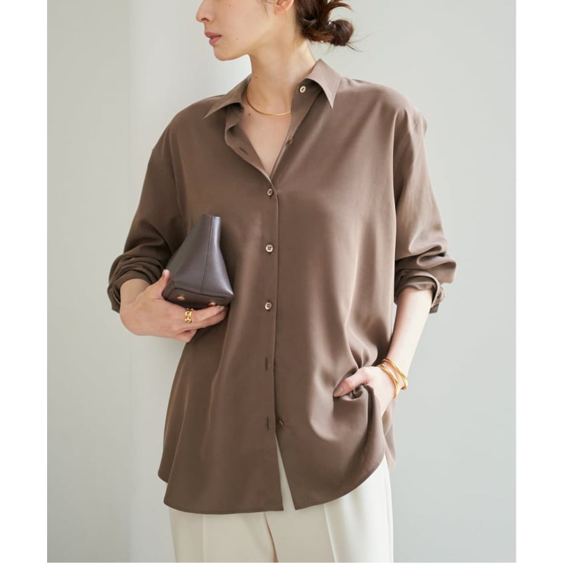 プラージュ Plage Sway Back Tuck シャツ （ブラウン） - ファッション