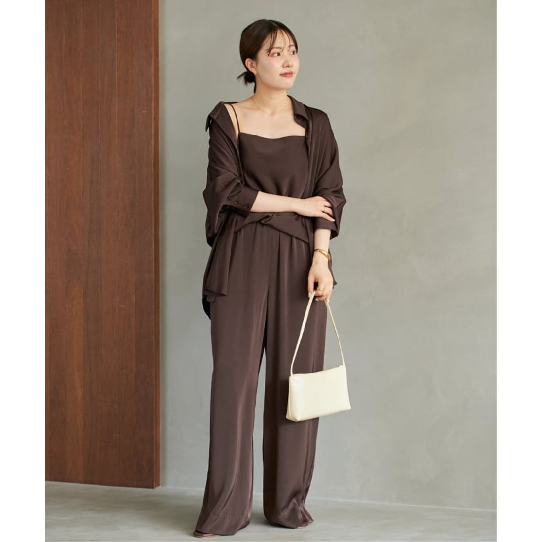 プラージュ Plage dull satin dolman ブラウス （ブラウン