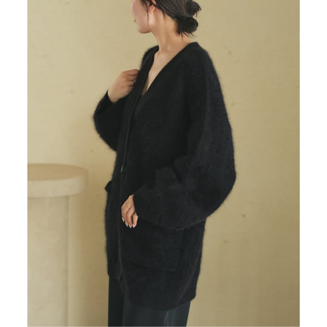 プラージュ Plage Fur Midi カーディガン （ブラック） -ファッション