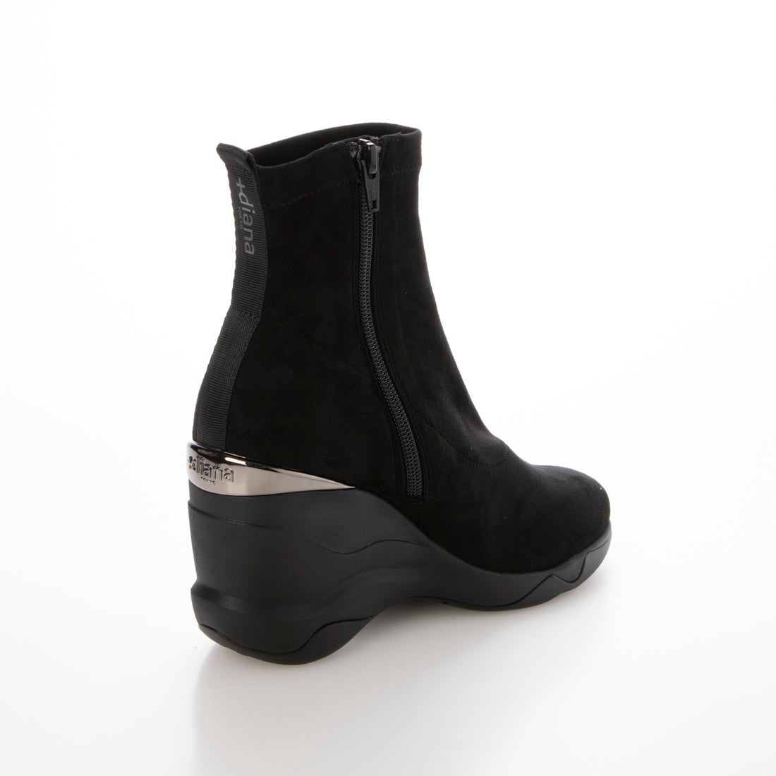 プラスダイアナ ＋diana 【9㎝】ウェッジソール ショートブーツ （黒