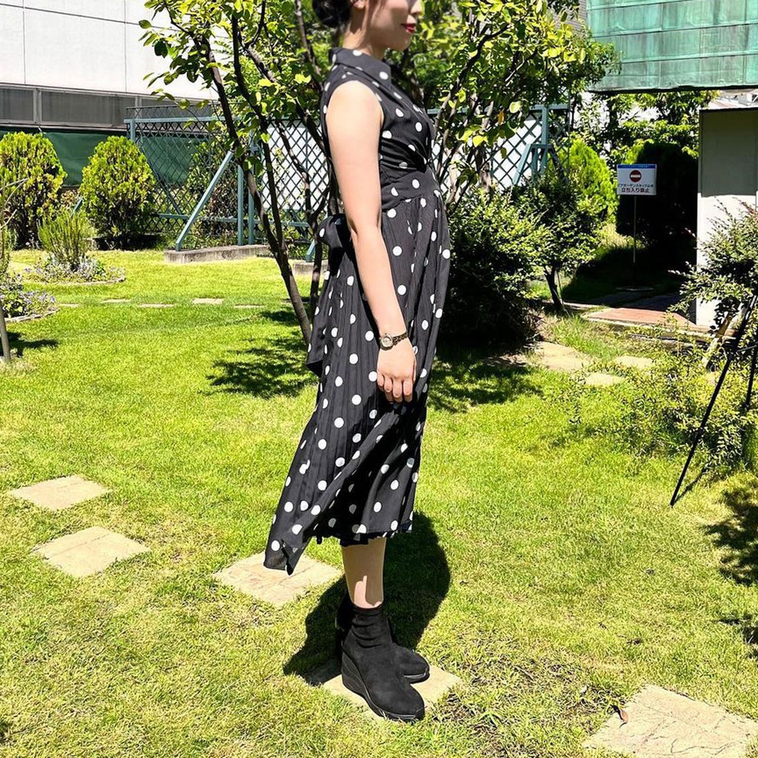 プラスダイアナ ＋diana 【9㎝】ウェッジソール ショートブーツ （黒