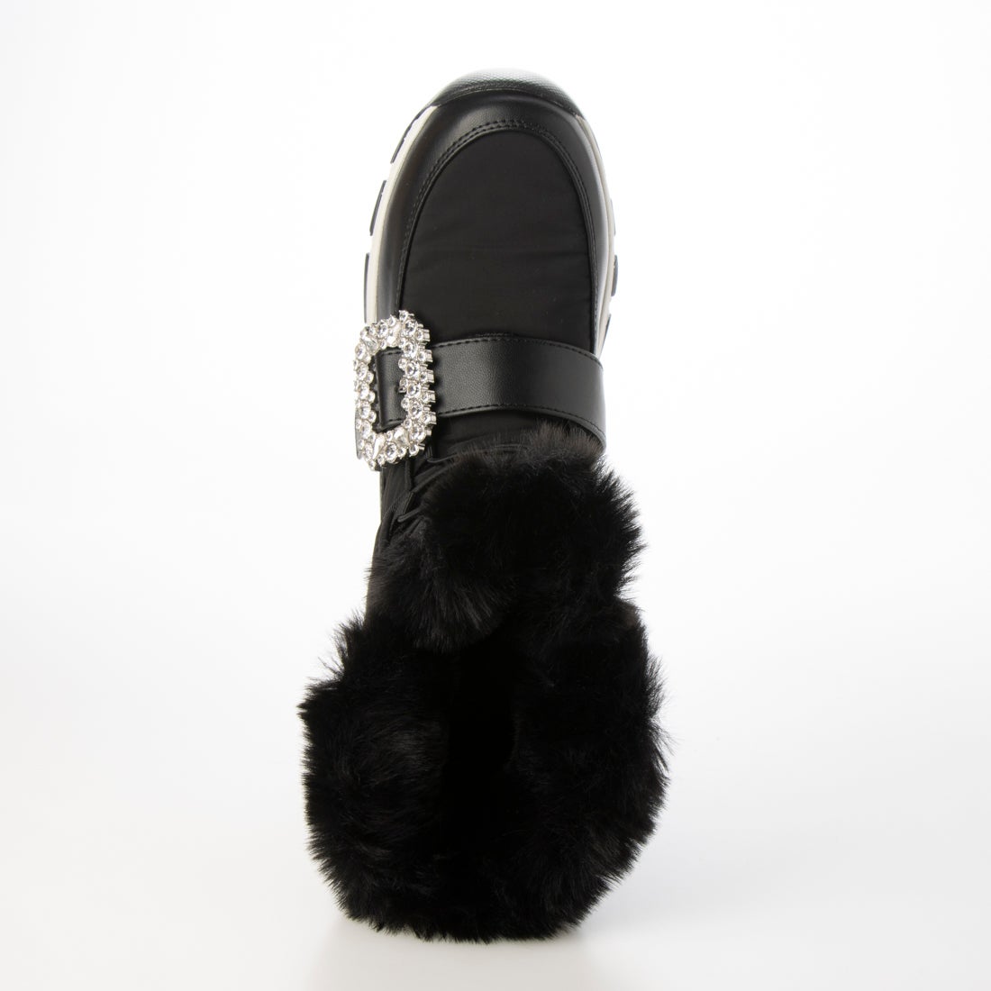 プラスダイアナ ＋diana クリスタルバックル ミドル丈スノーブーツ