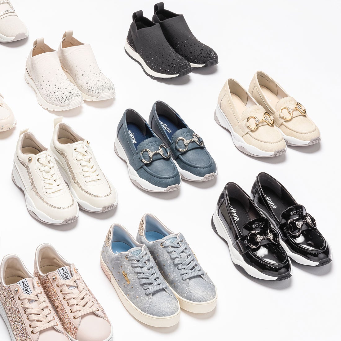 プラスダイアナ ＋diana カジュアルビットローファー （アイボリー人工