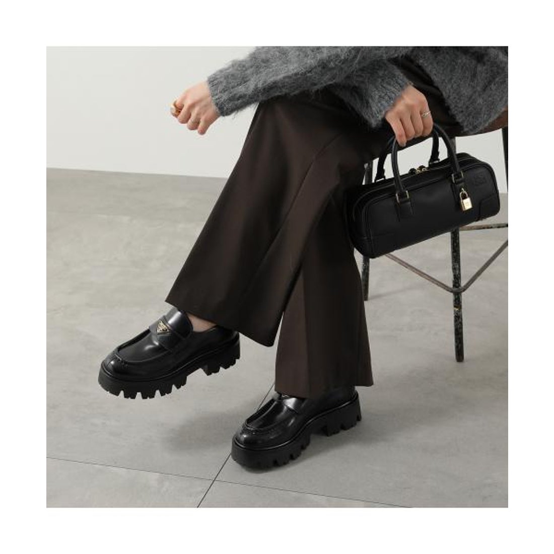 プラダ PRADA PRADA ローファー 1D185O 055 ブラッシュドレザー 厚底