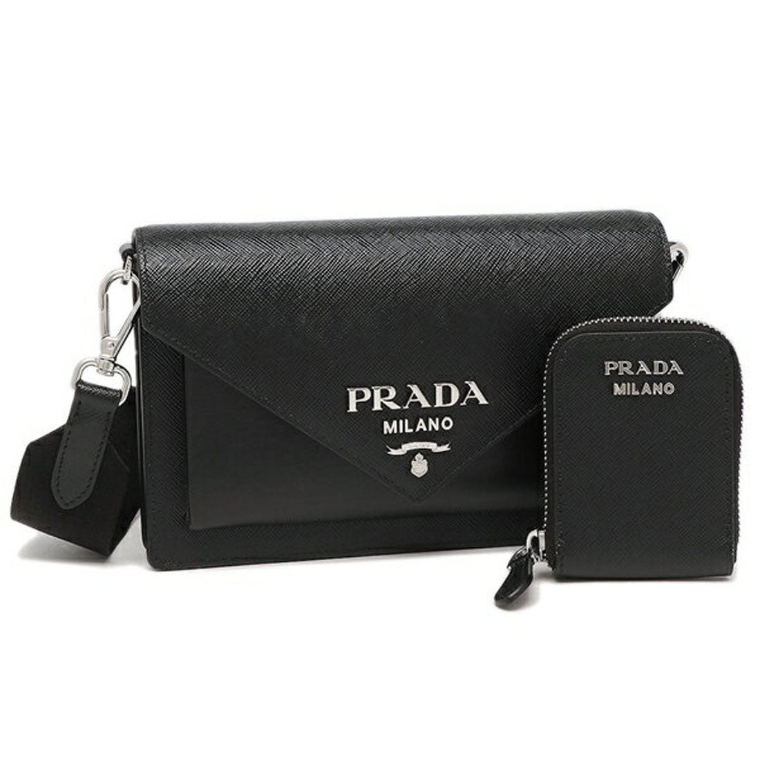 プラダ PRADA ショルダーバッグ サフィアーノ ブラック レディース