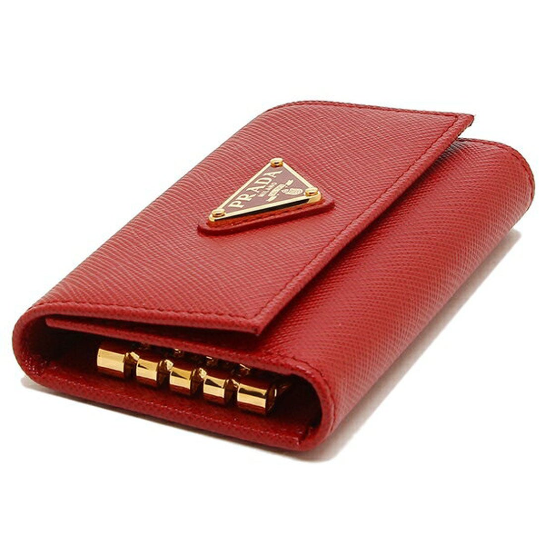 プラダ PRADA キーケース サフィアーノ トライアングルロゴ レッド