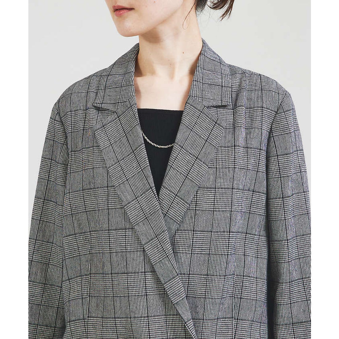 カリテ qualite 【セットアップ対応】リネングレンチェックジャケット