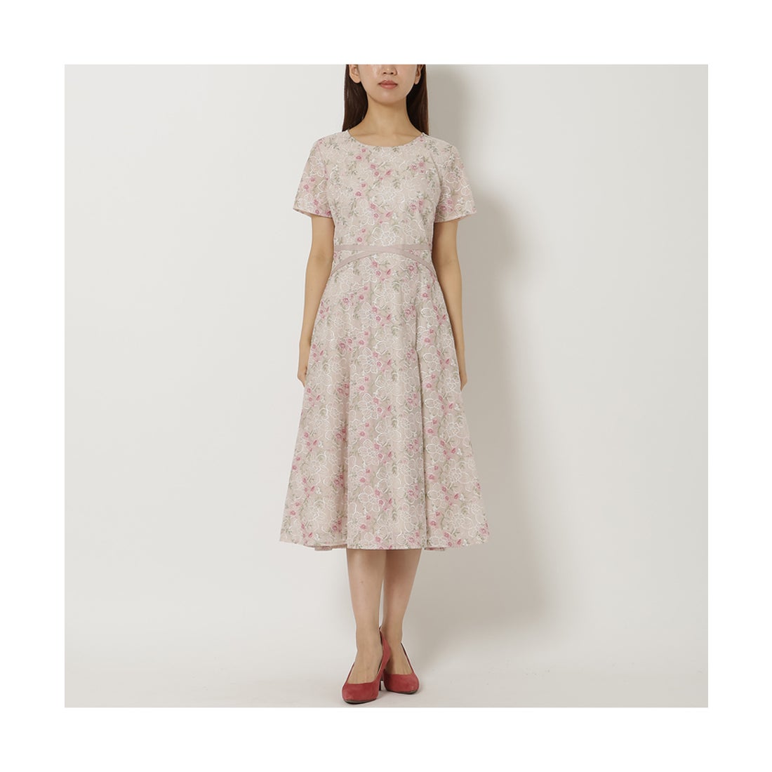 ローズティアラ RoseTiara クロスリボン刺繍ワンピース （ブラック