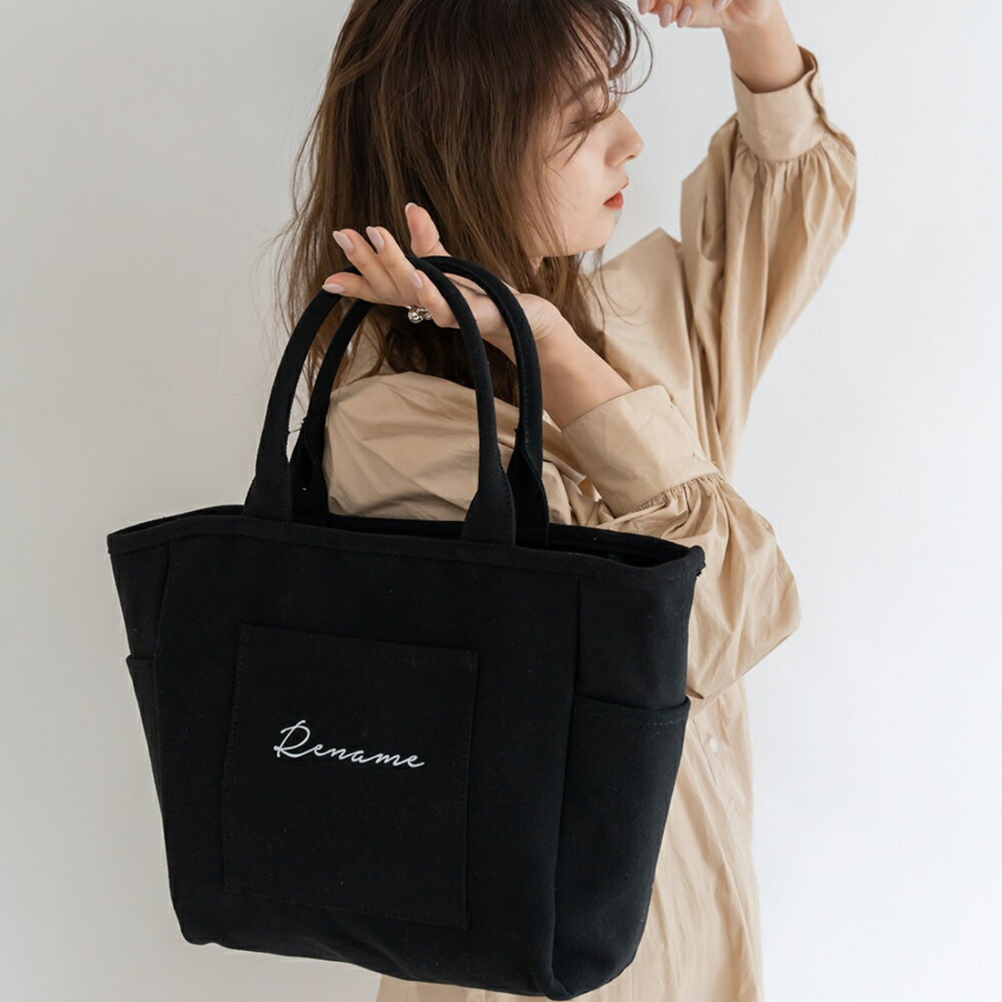 リネーム Rename 帆布 トートバッグ (ペットボトルホルダー装備