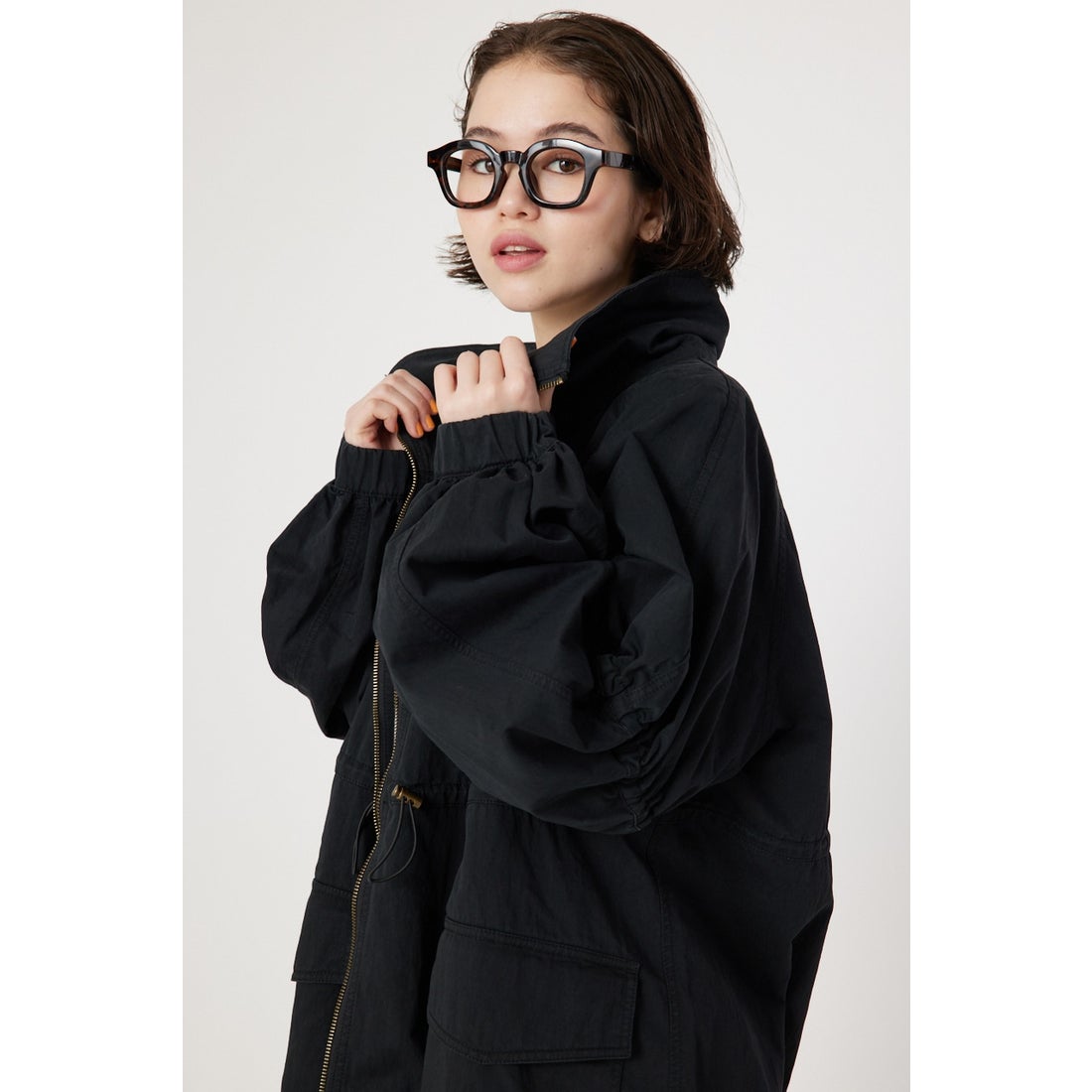 RODEO CROWNS WIDE BOWL スタンドネックモッズコート BLK