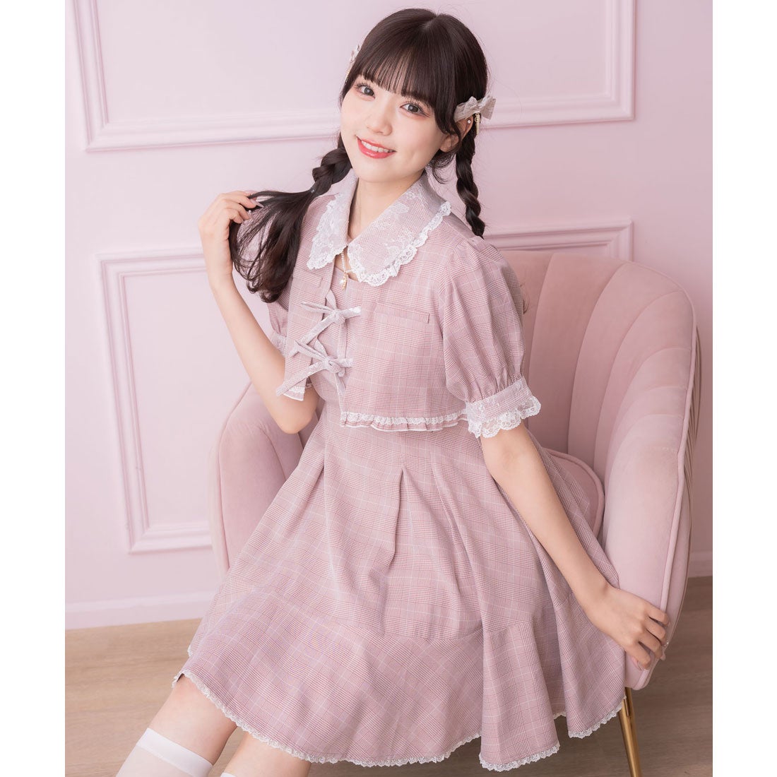 ロジータ ROJITA ボレロ風ダブルリボンワンピース （ピンク