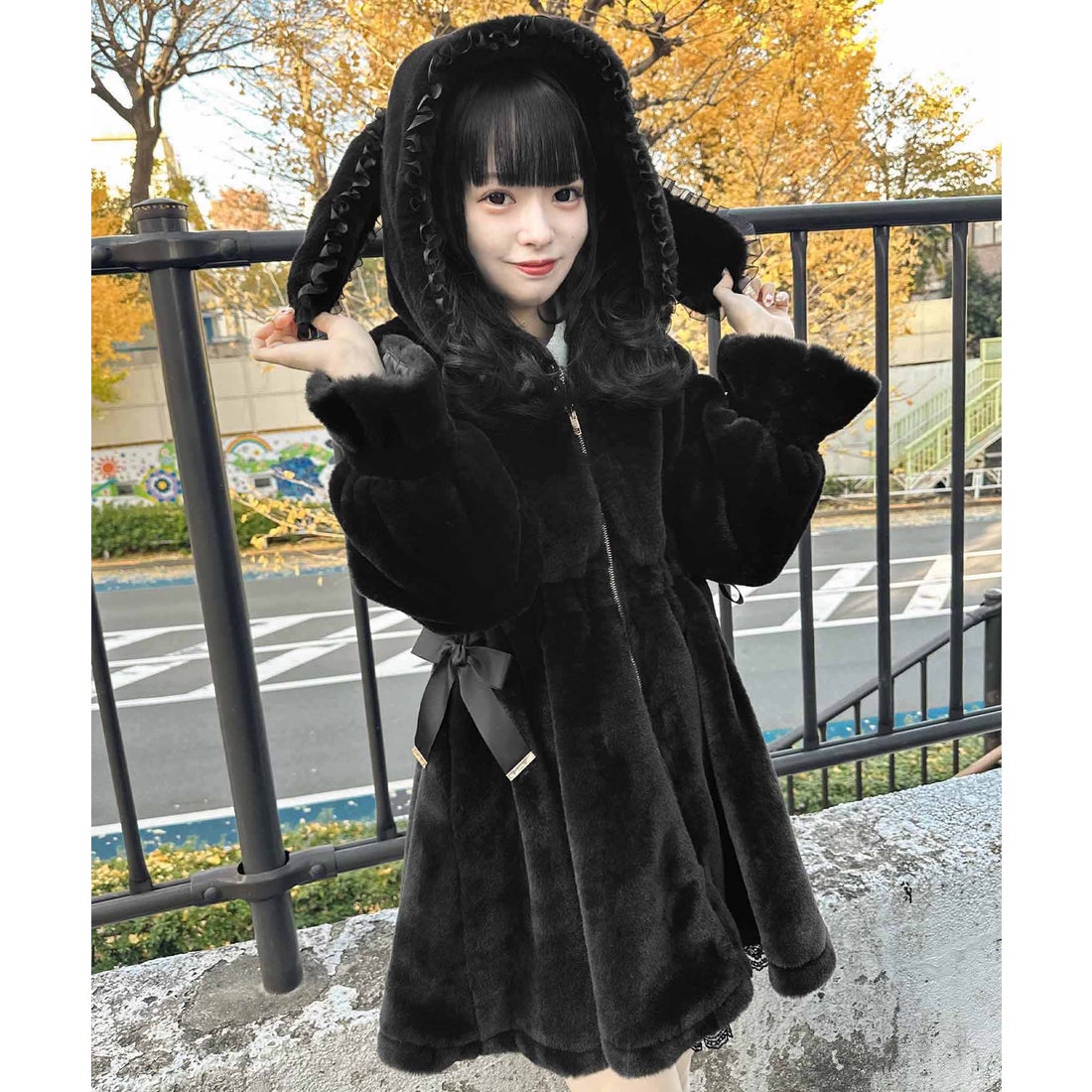 ロジータ ROJITA うさみみファーコート （ブラック） -アウトレット