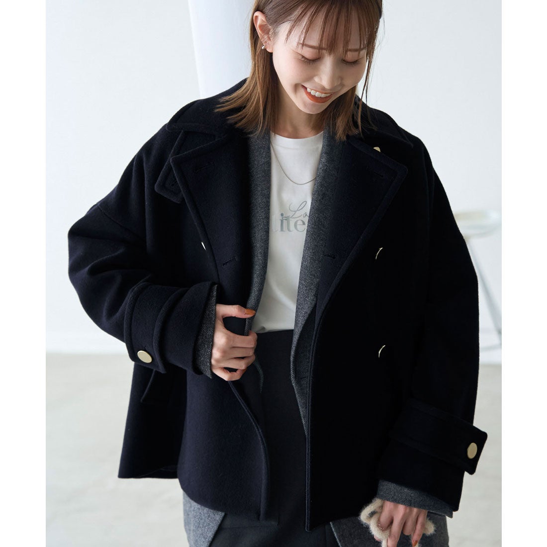 ロペピクニック ROPE' PICNIC ウールショートコート （オフホワイト