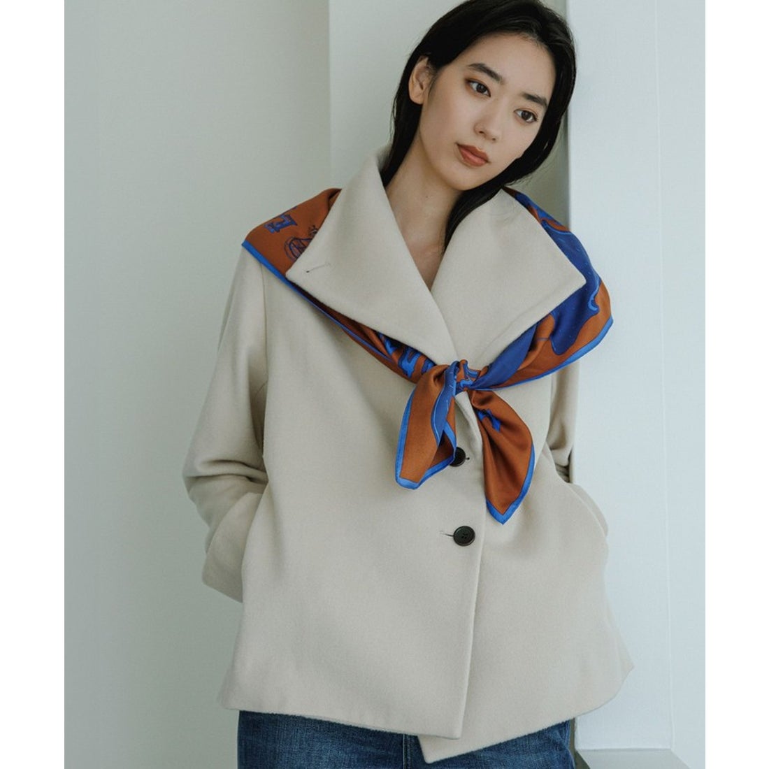 ロペ ROPE' プレミアムカシミヤ ショートコート（メリノウールブレンド