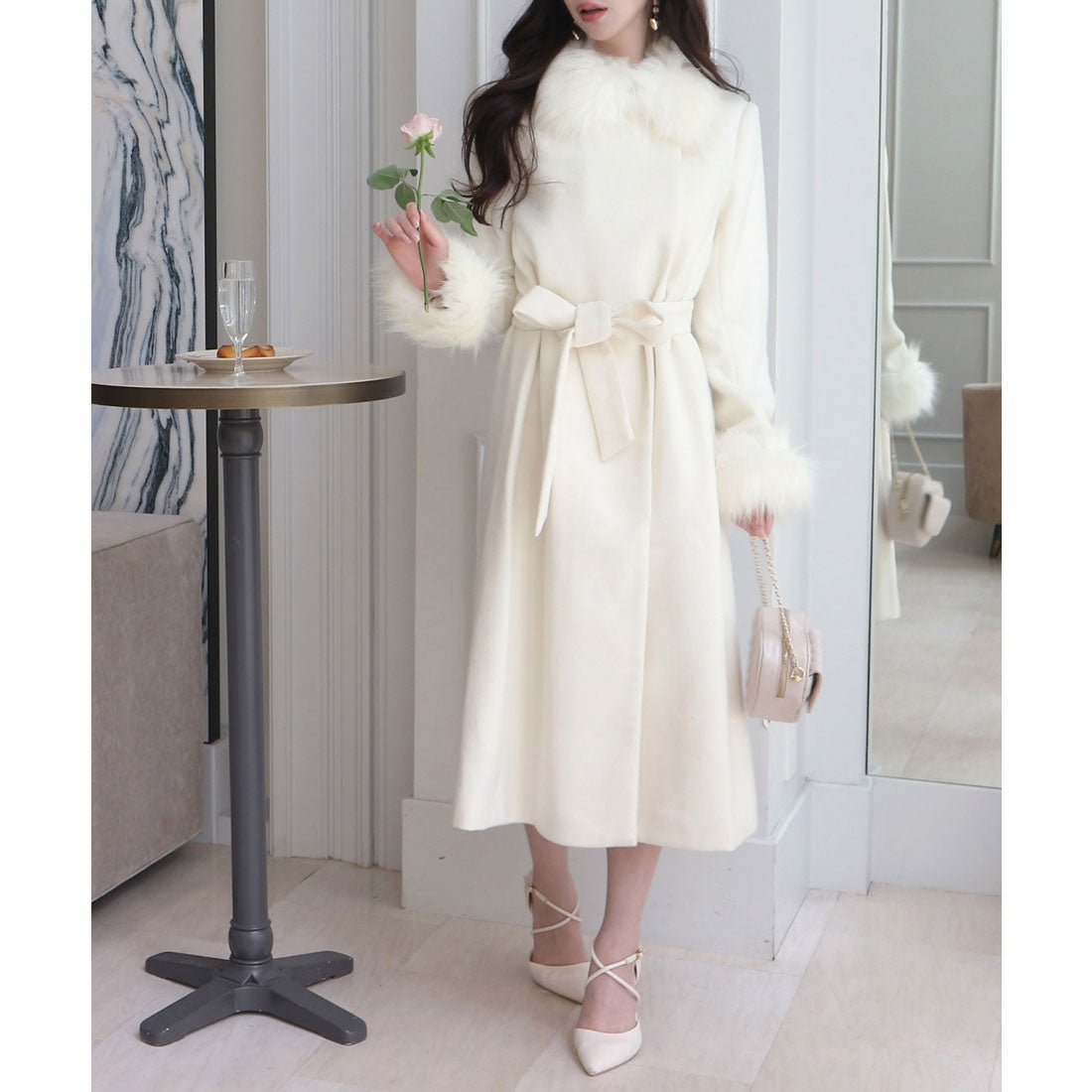 ロイヤルパーティー ROYAL PARTY ウールガウンコート （オフホワイト