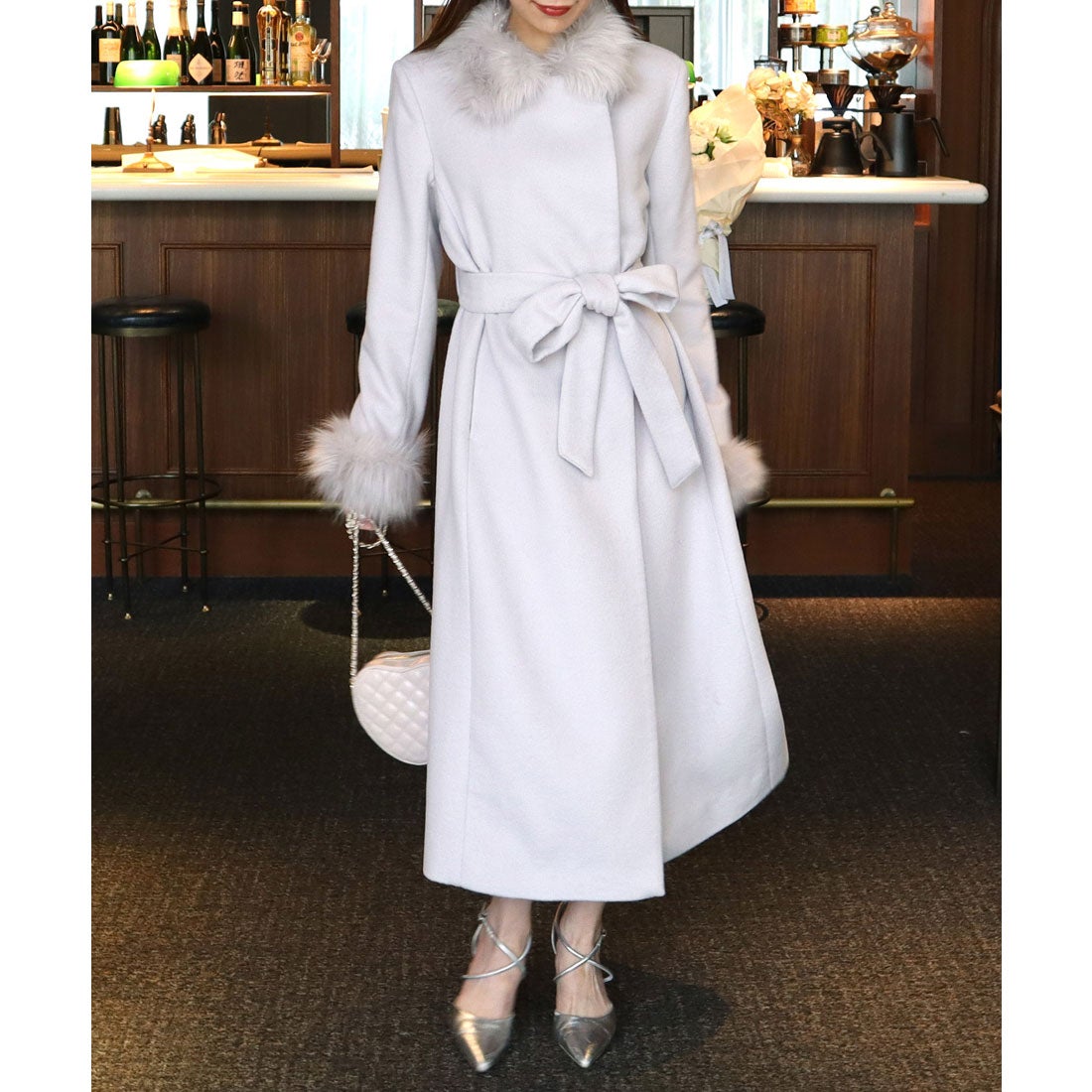 ロイヤルパーティー ROYAL PARTY ウールガウンコート （ライトグレー