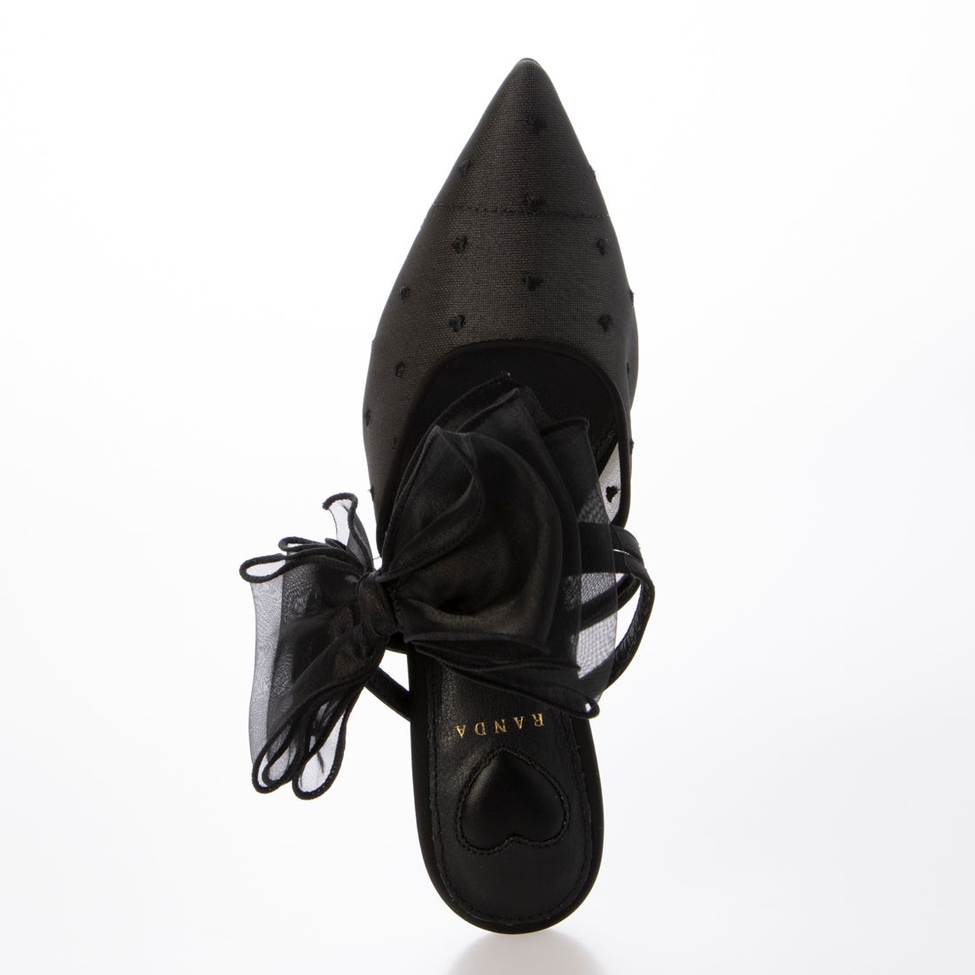 ランダ RANDA 【HEART COLLECTION】シフォンリボンハートミュール