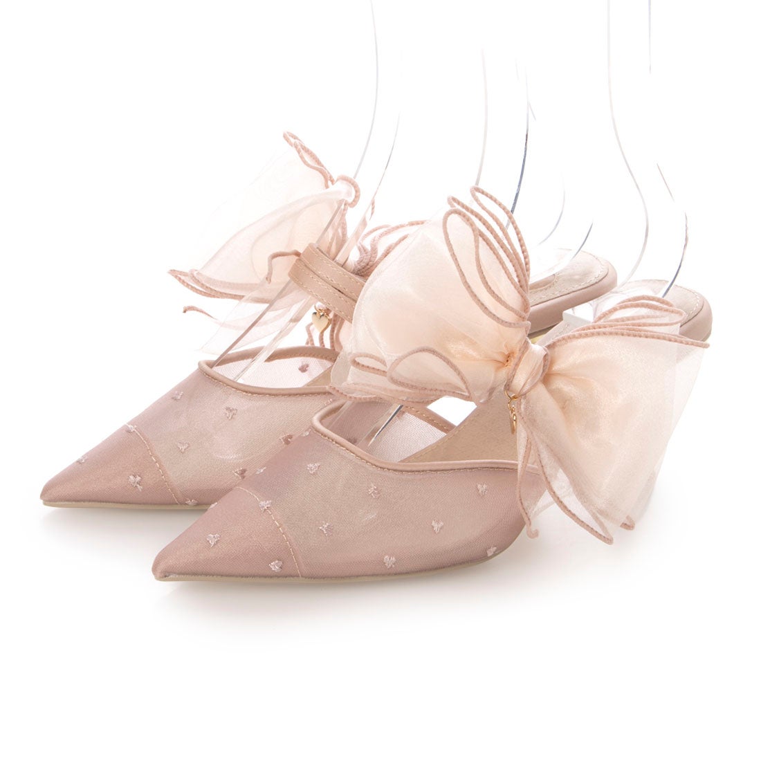 ランダ RANDA 【HEART COLLECTION】シフォンリボンハートミュール