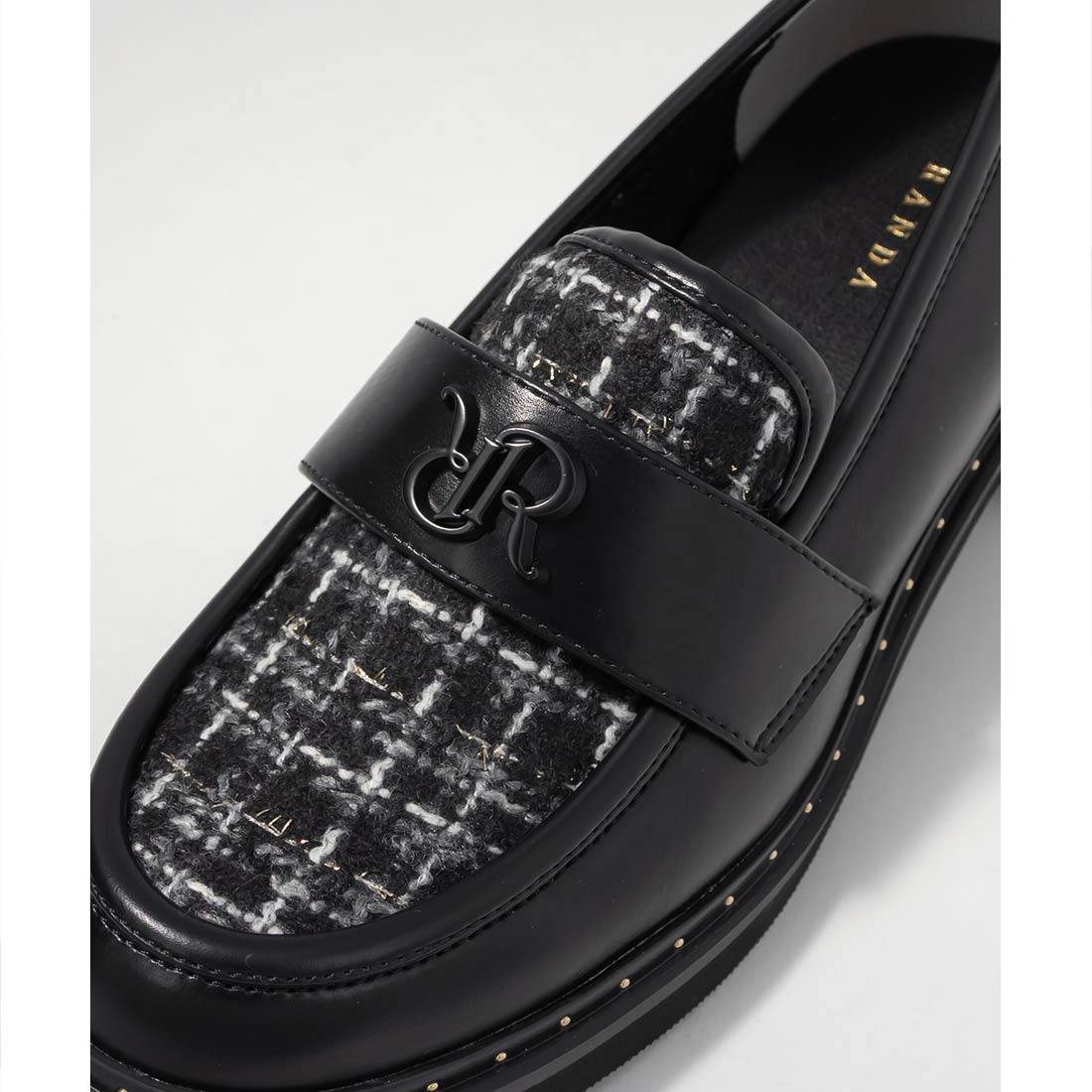 ランダ RANDAモノグラムスタッズボリュームローファー （CHECK） -靴