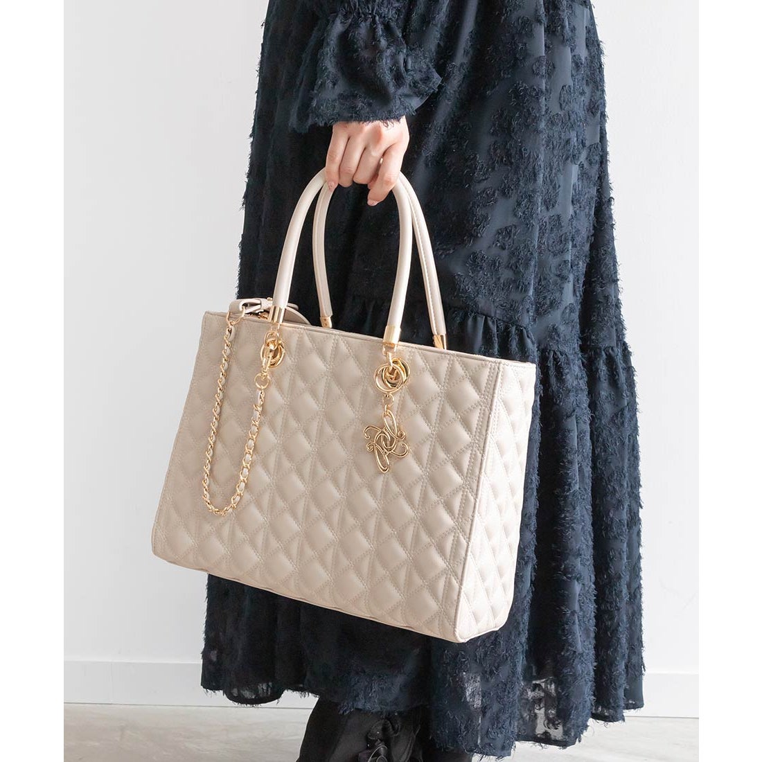 ランダ RANDA 【A4対応】2WAYキルティングラージバッグ （CREAM） -靴