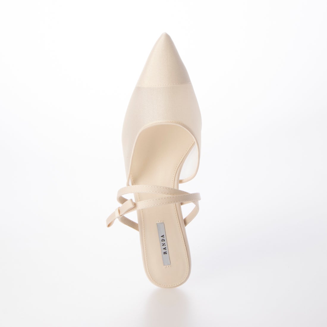 ランダ RANDA シアーリボンミュールパンプス （IVORY） -靴