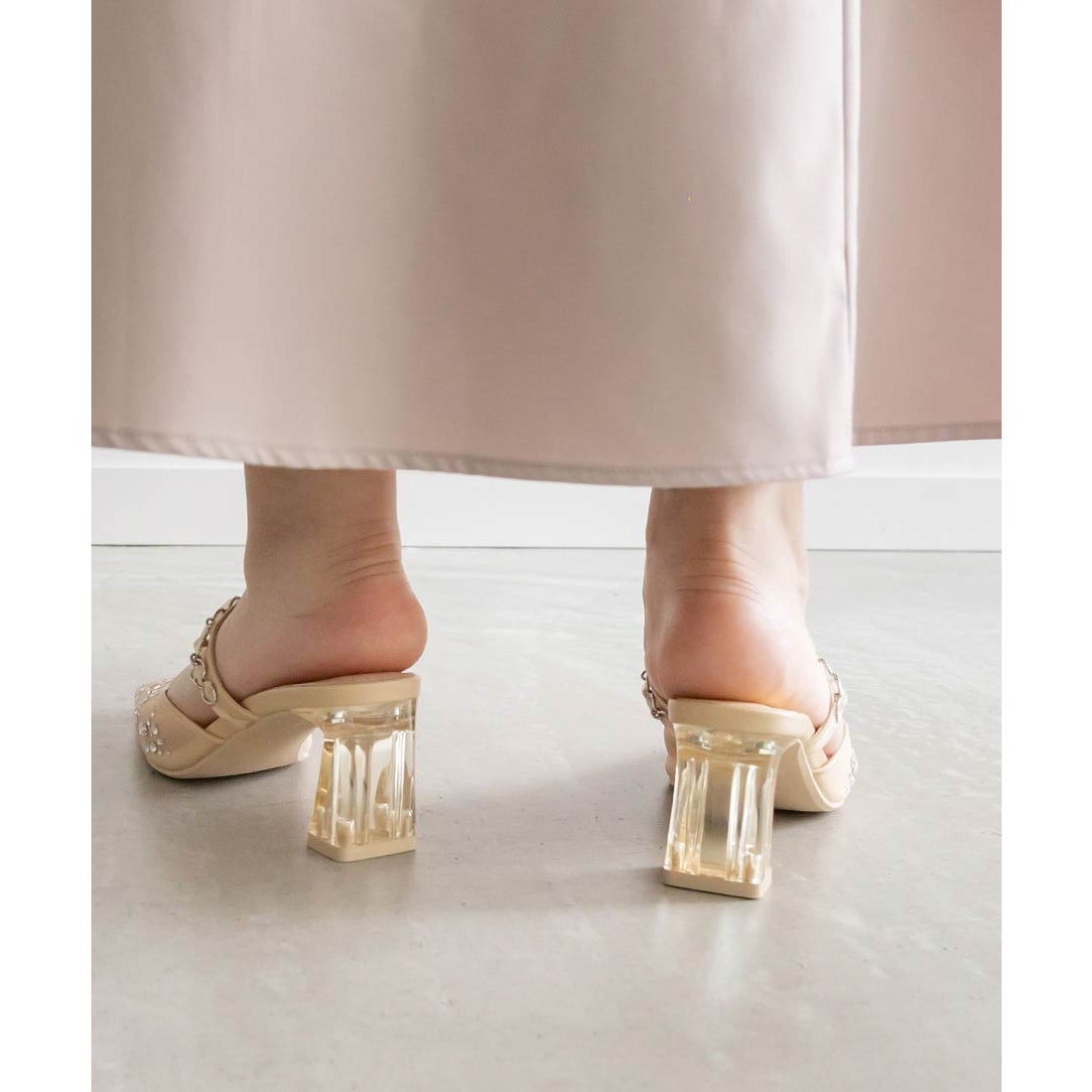 ランダ RANDA 2WAY シアーミュールパンプス （BEIGE） -アウトレット