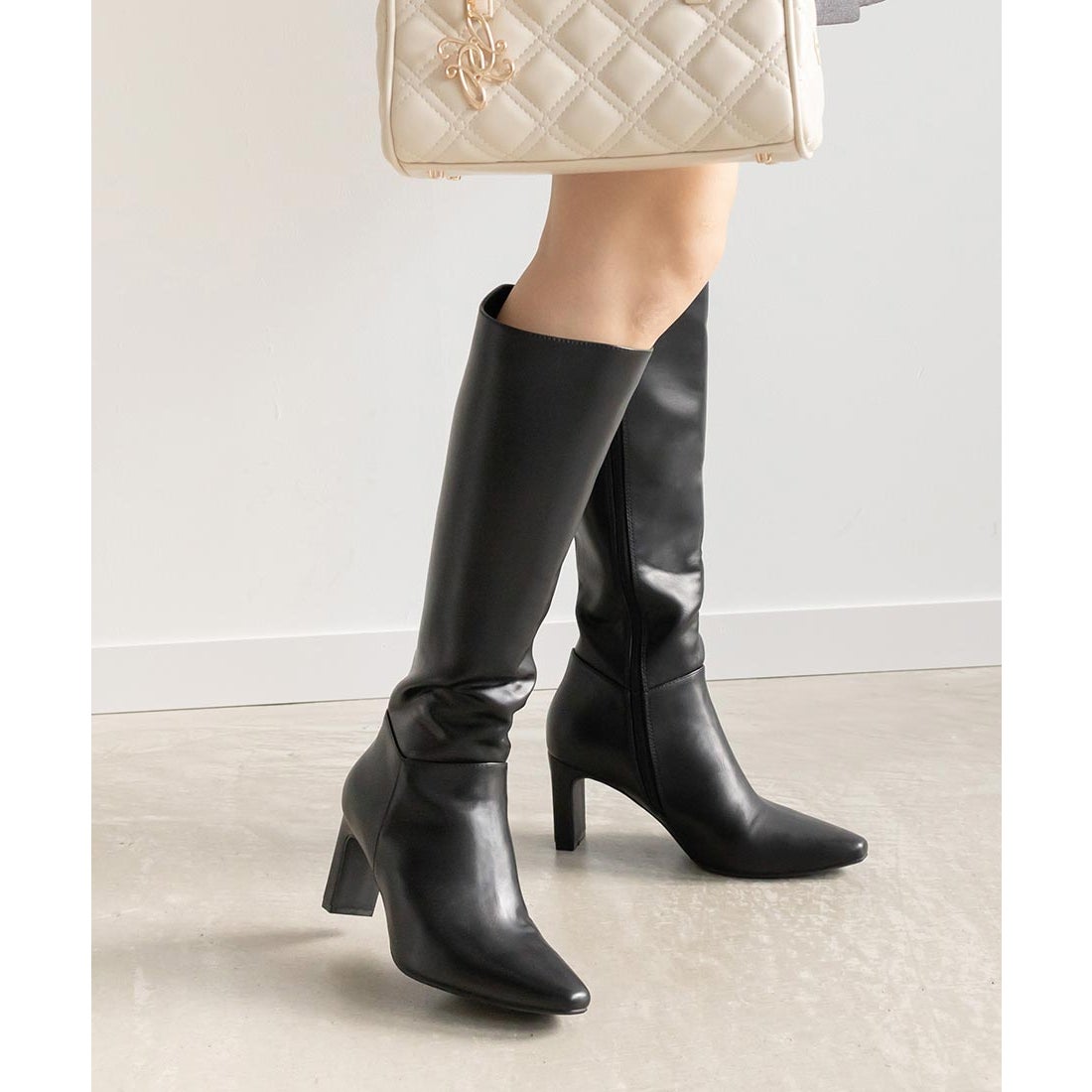 ランダ RANDA 晴雨兼用 ベーシックロングブーツ （BLACK