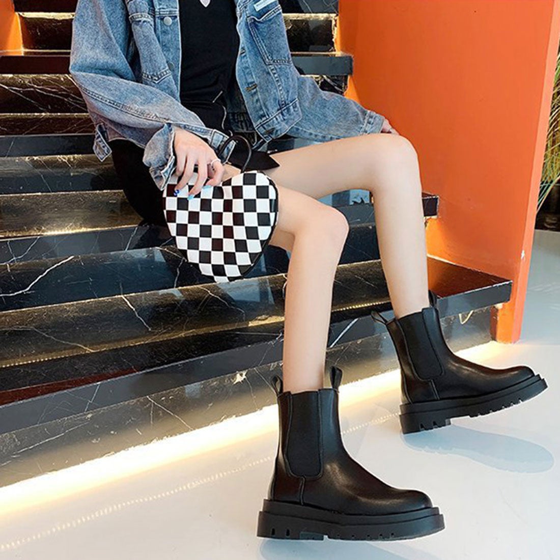 リアルスタイル REAL STYLE サイドゴアブーツ レディース 歩きやすい