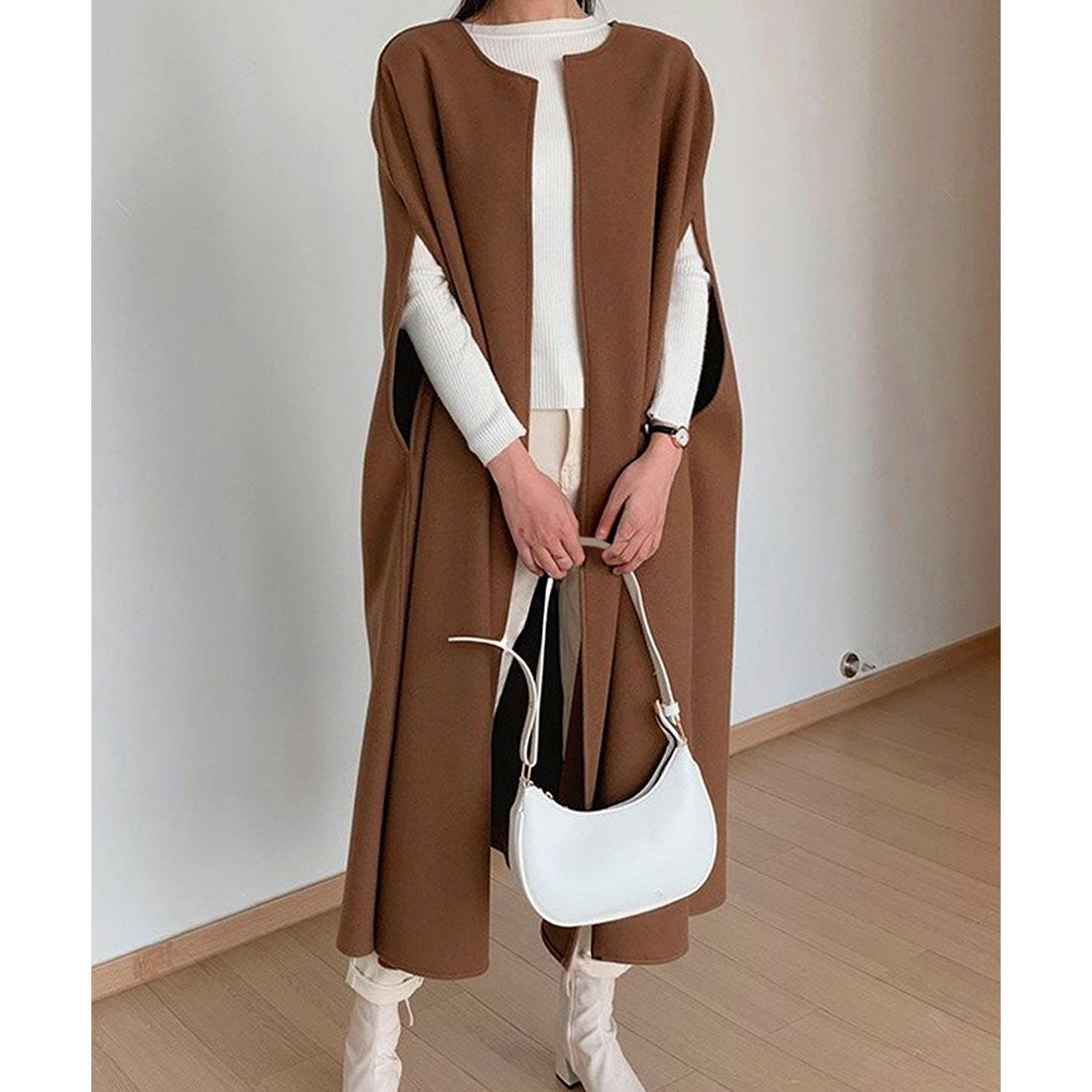 リアルスタイル REAL STYLE ケープコート レディース ロング 秋 冬 春