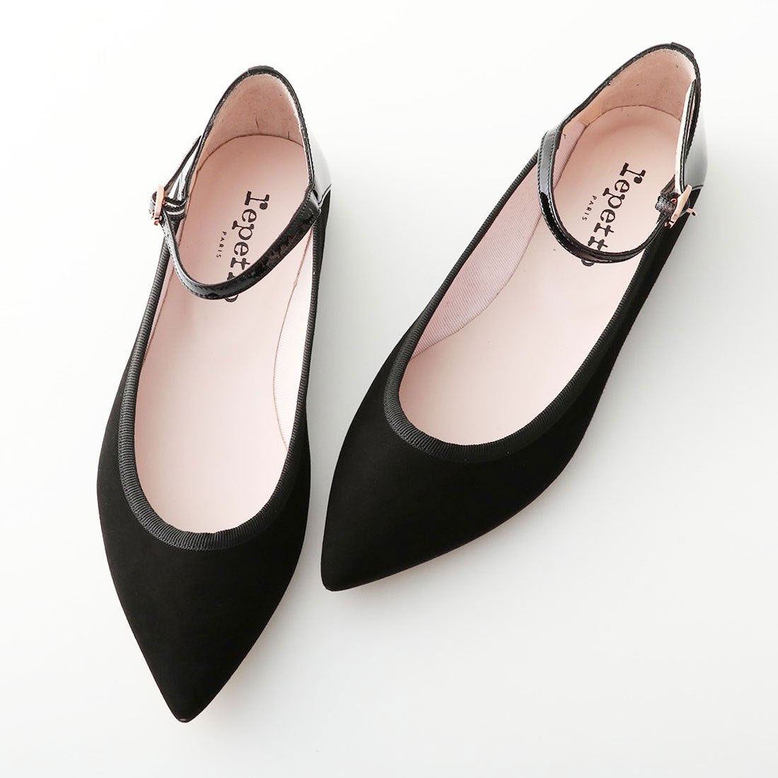 美品☆レペット 37 フラットパンプス Tストラップ エナメル スエード